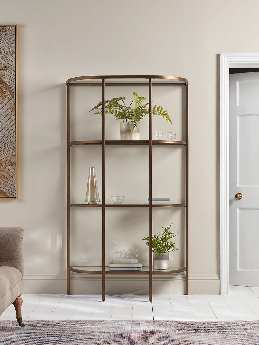 Photo of Glass display shelf unit - aged bronze