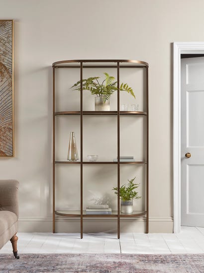 Glass Display Shelf Unit - Aged Bronze