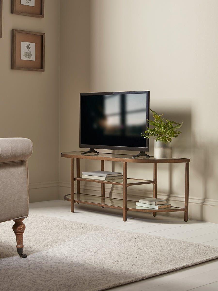 Product photograph of Glass Display Media Unit - Aged Bronze from Cox and Cox