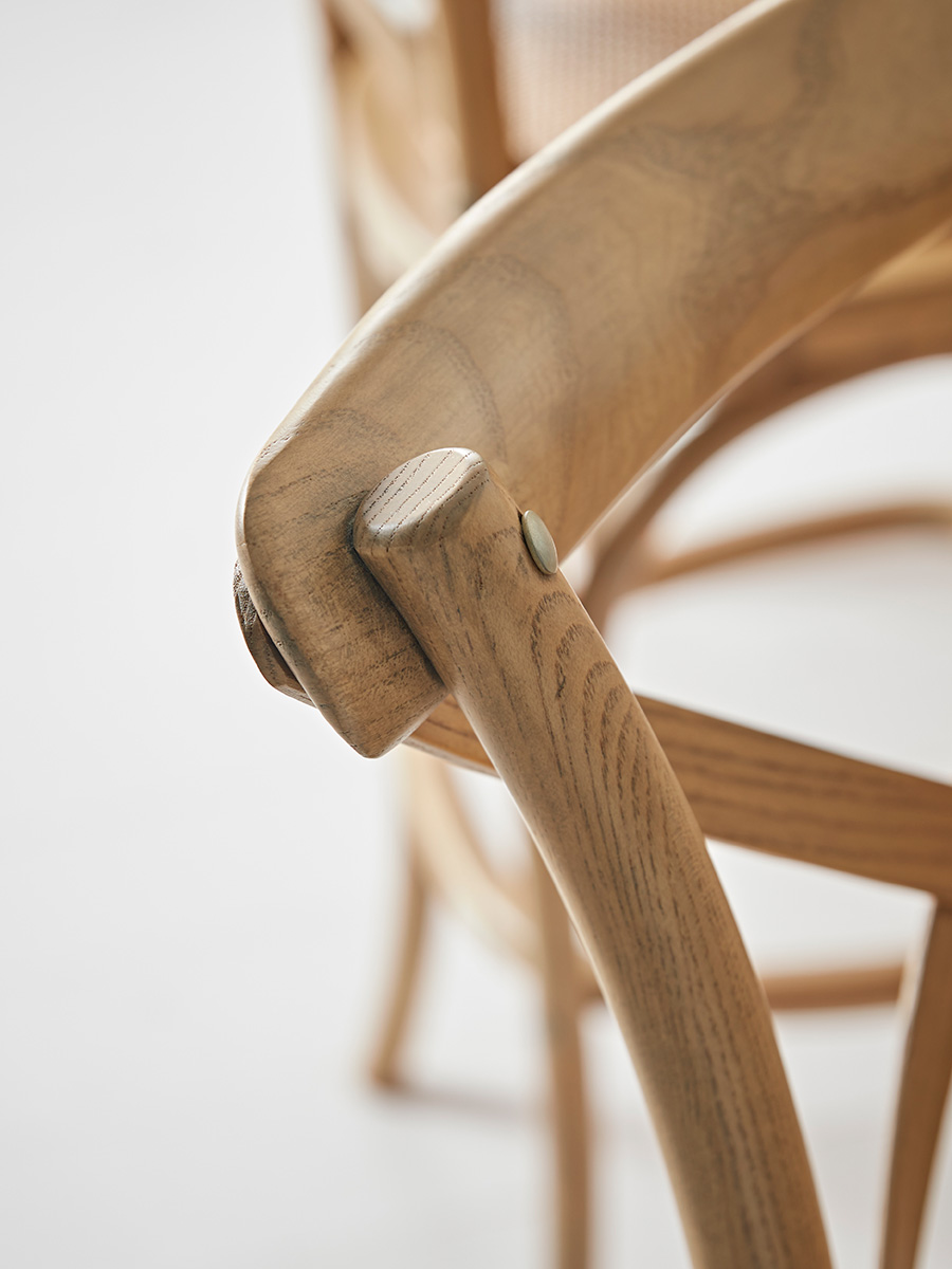 Two Cross Back Counter Stools - Natural