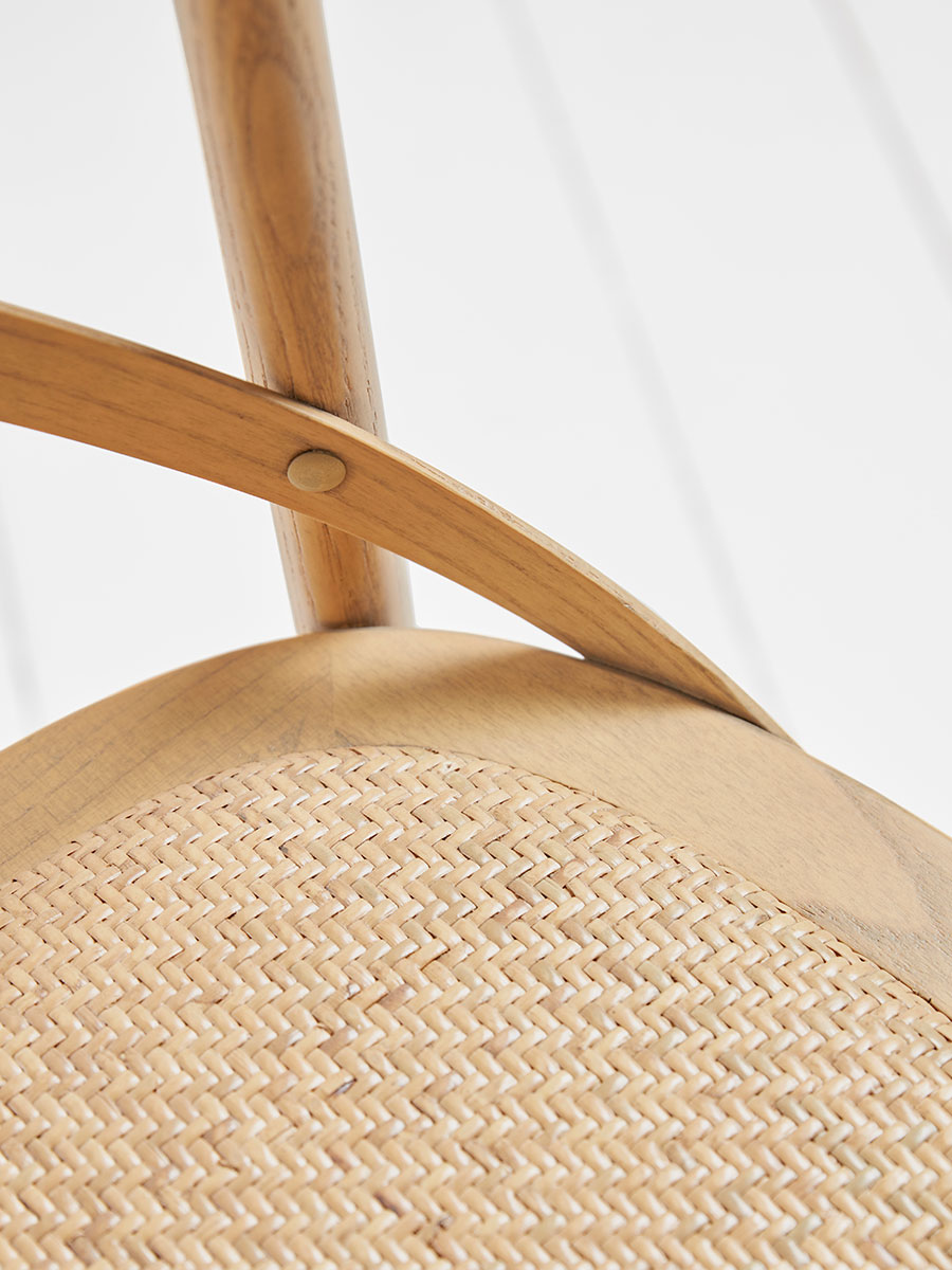 Two Cross Back Dining Chairs - Natural