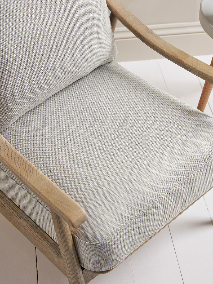 Curved Arm Mid Century Chair - Linen