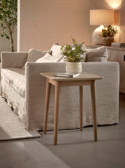 Chevron Oak Side Table