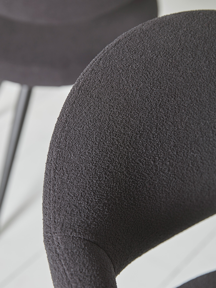 Product photograph of Two Boucl Dining Chairs - Black from Cox and Cox.