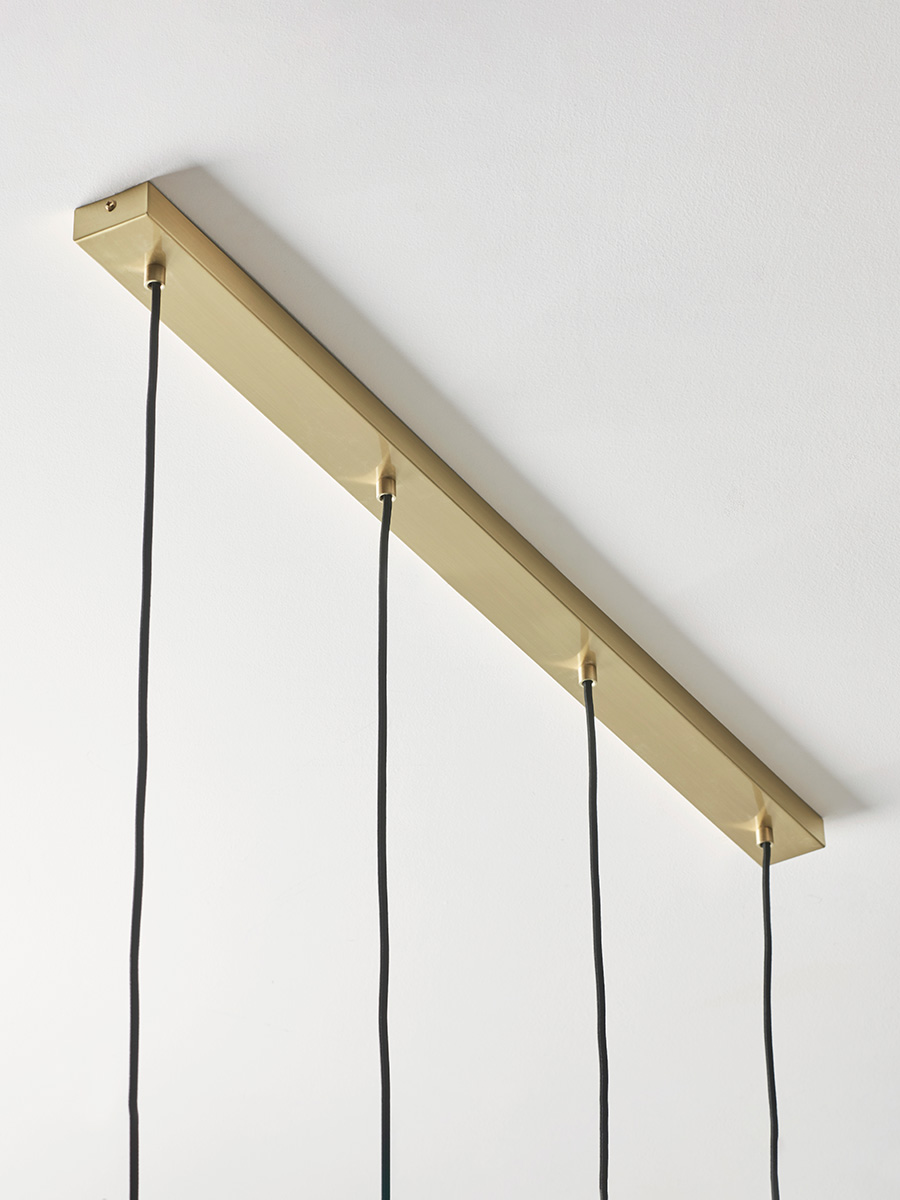 Four Frosted Glass Pendant Lights