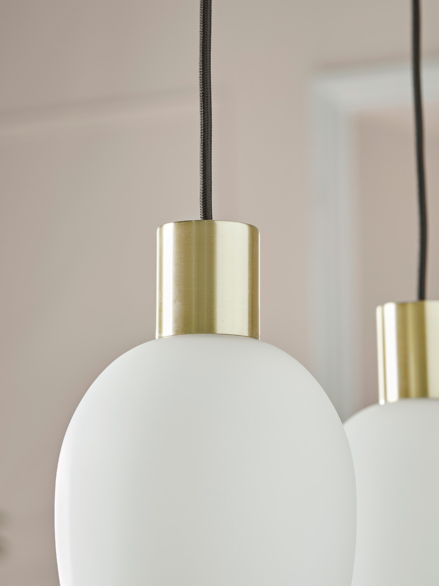 Four Frosted Glass Pendant Lights