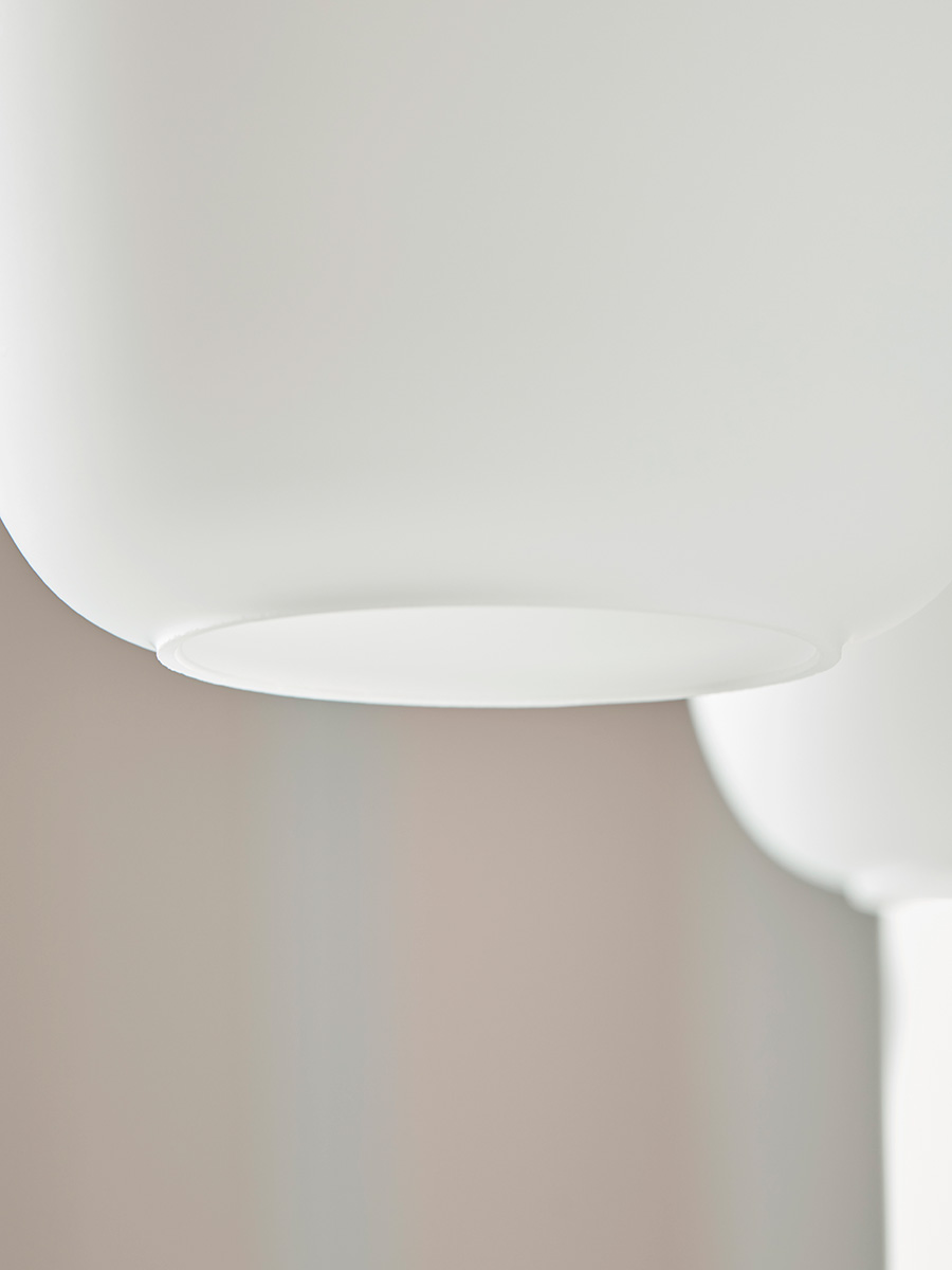 Four Frosted Glass Pendant Lights