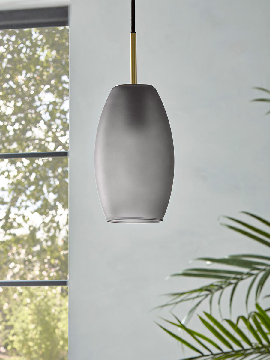 Product photograph of Grey Ombre Frosted Glass Pendant from Cox and Cox