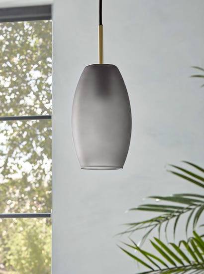 Grey Ombre Frosted Glass Pendant