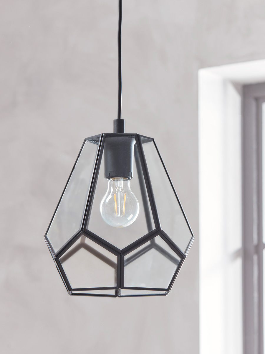 Faceted glass sale pendant light