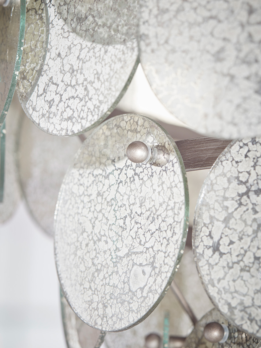 Layered Mercuried Glass Chandelier