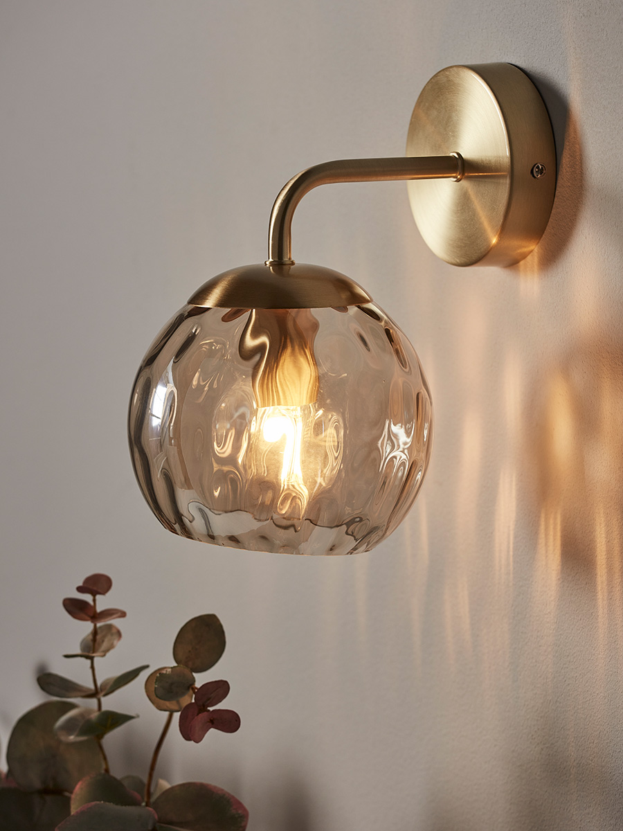 Product photograph of Dimpled Glass Wall Light from Cox and Cox.