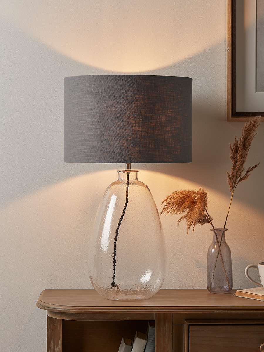 Product photograph of Bubbled Glass Table Lamp from Cox and Cox.