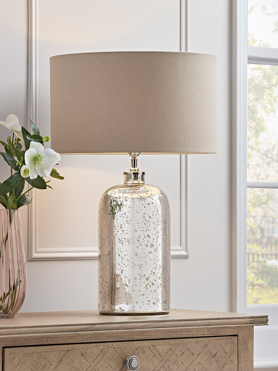 Photo of Aria mercuried glass table lamp - large