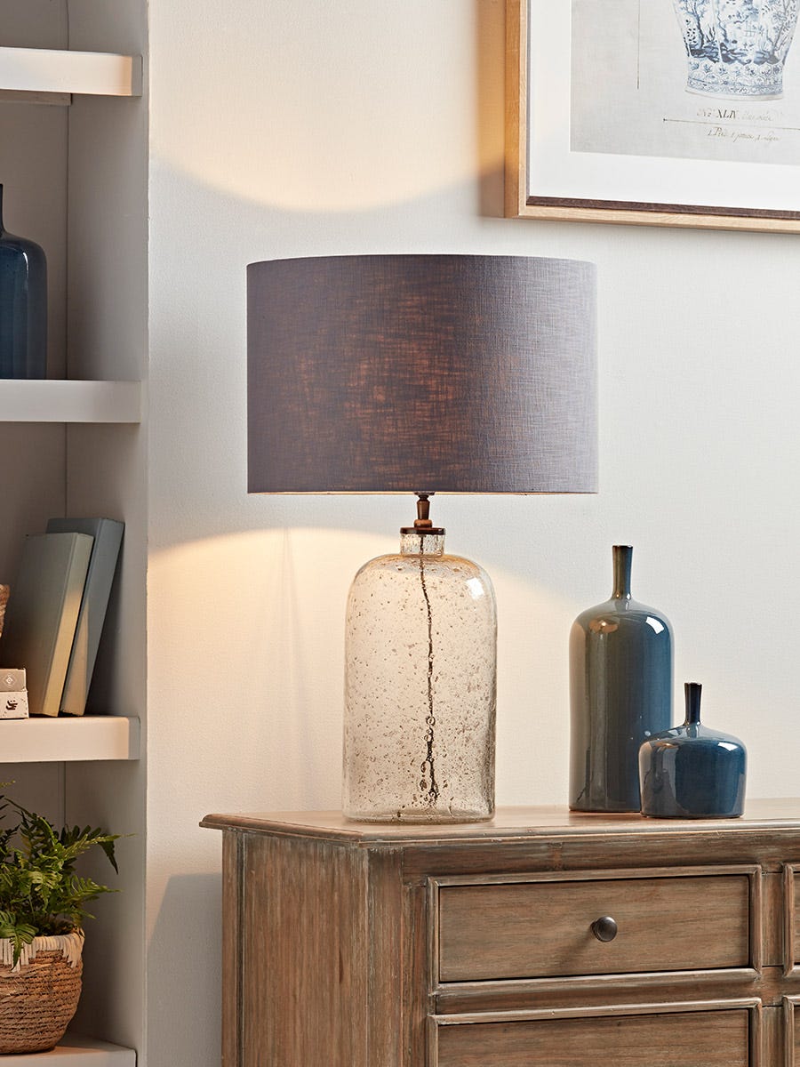 Product photograph of Aria Clear Glass Table Lamp - Large from Cox and Cox