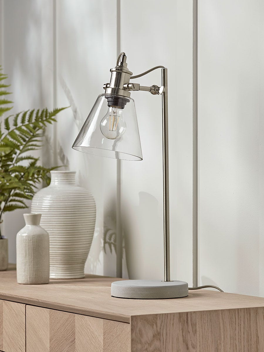 Photo of Glass & concrete table lamp