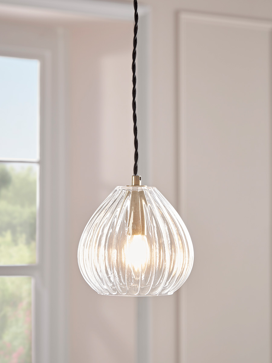 Product photograph of Fluted Tapered Pendant from Cox and Cox.