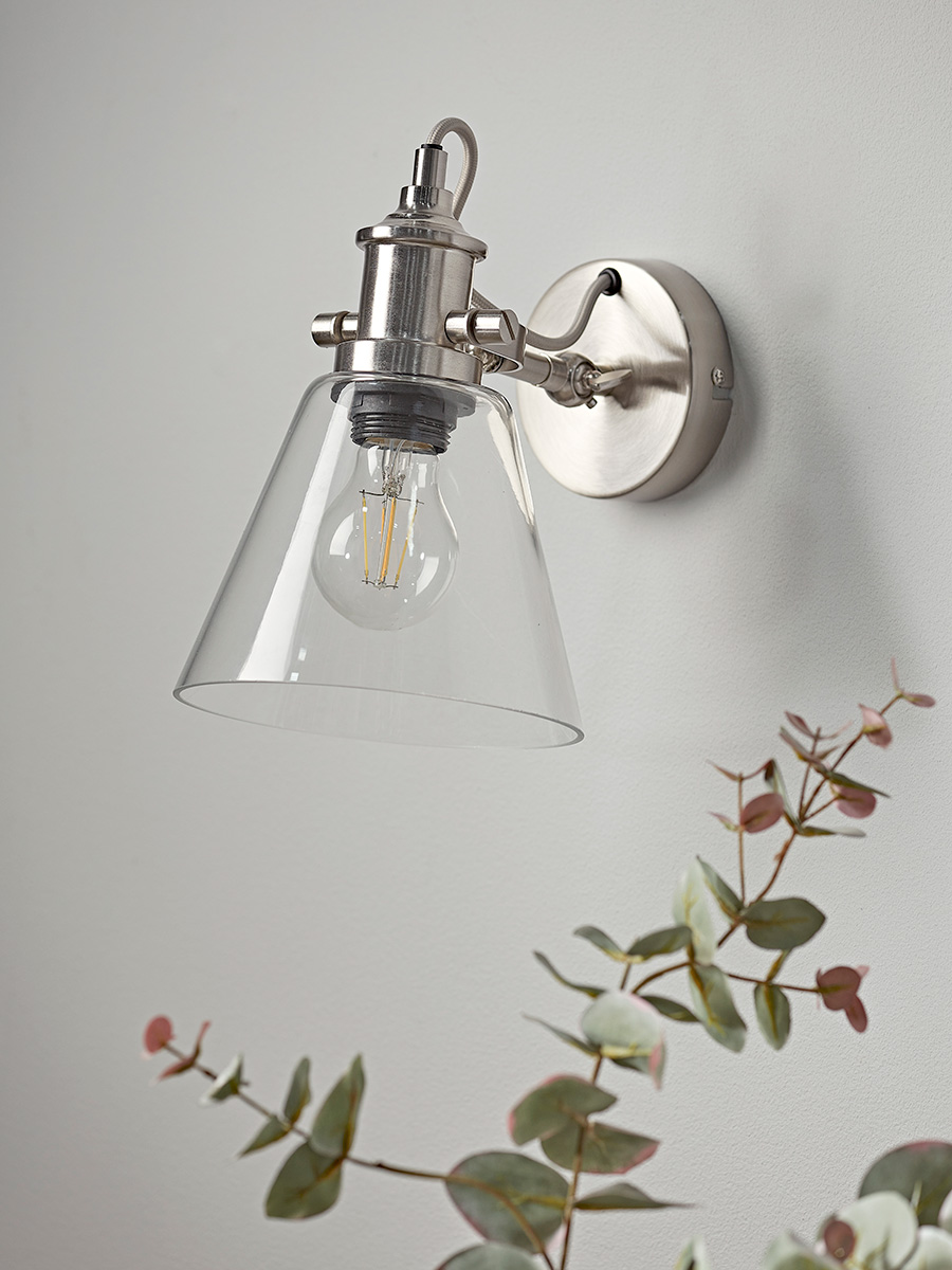 Product photograph of Cone Glass Wall Light from Cox and Cox