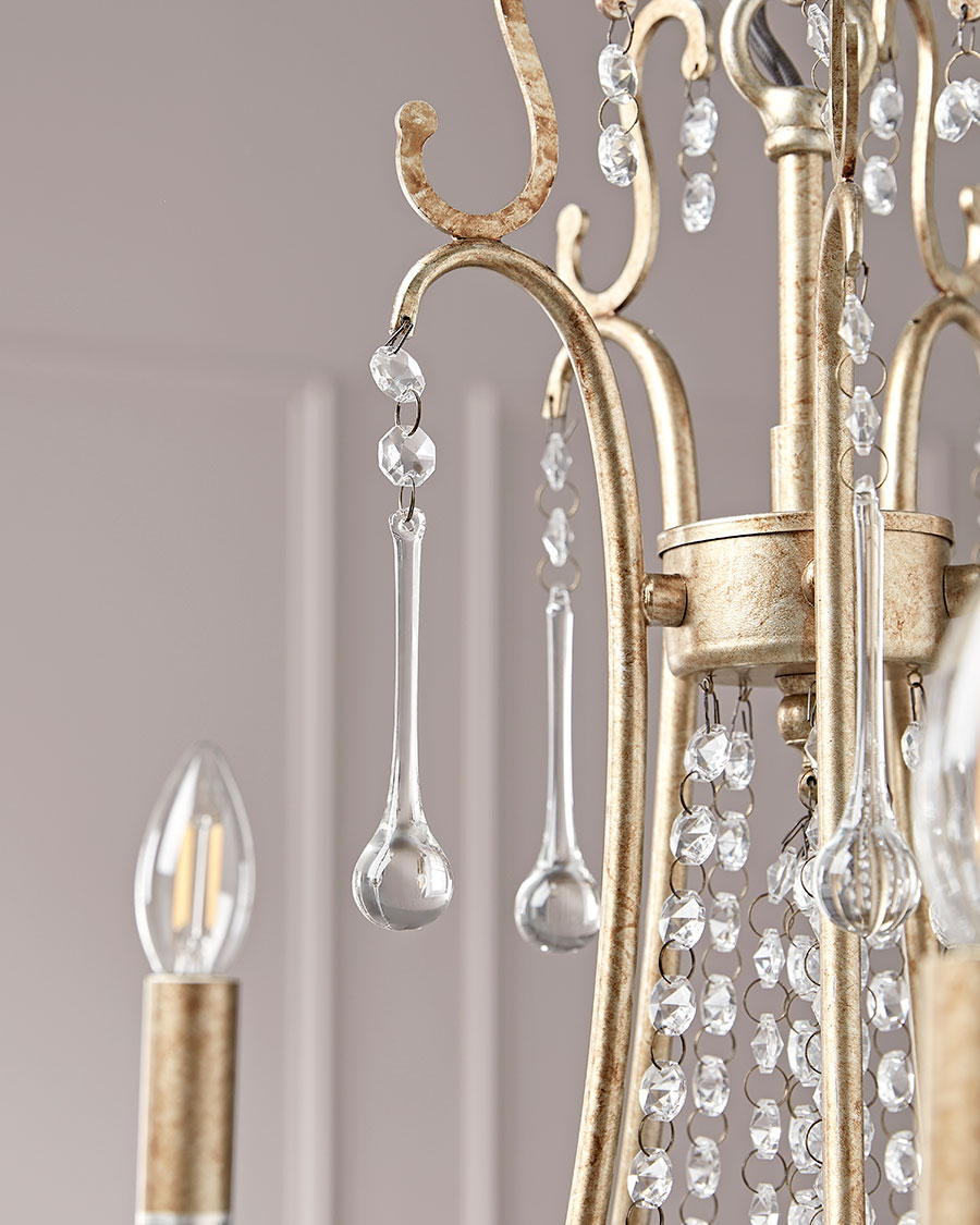 Product photograph of Five Arm Leaf Chandelier from Cox and Cox.