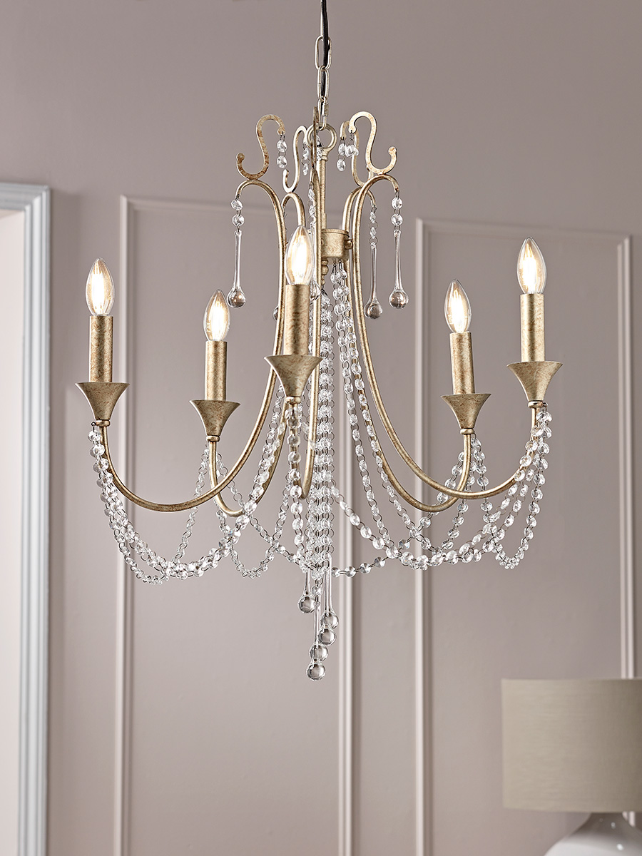 Five Arm Leaf Chandelier
