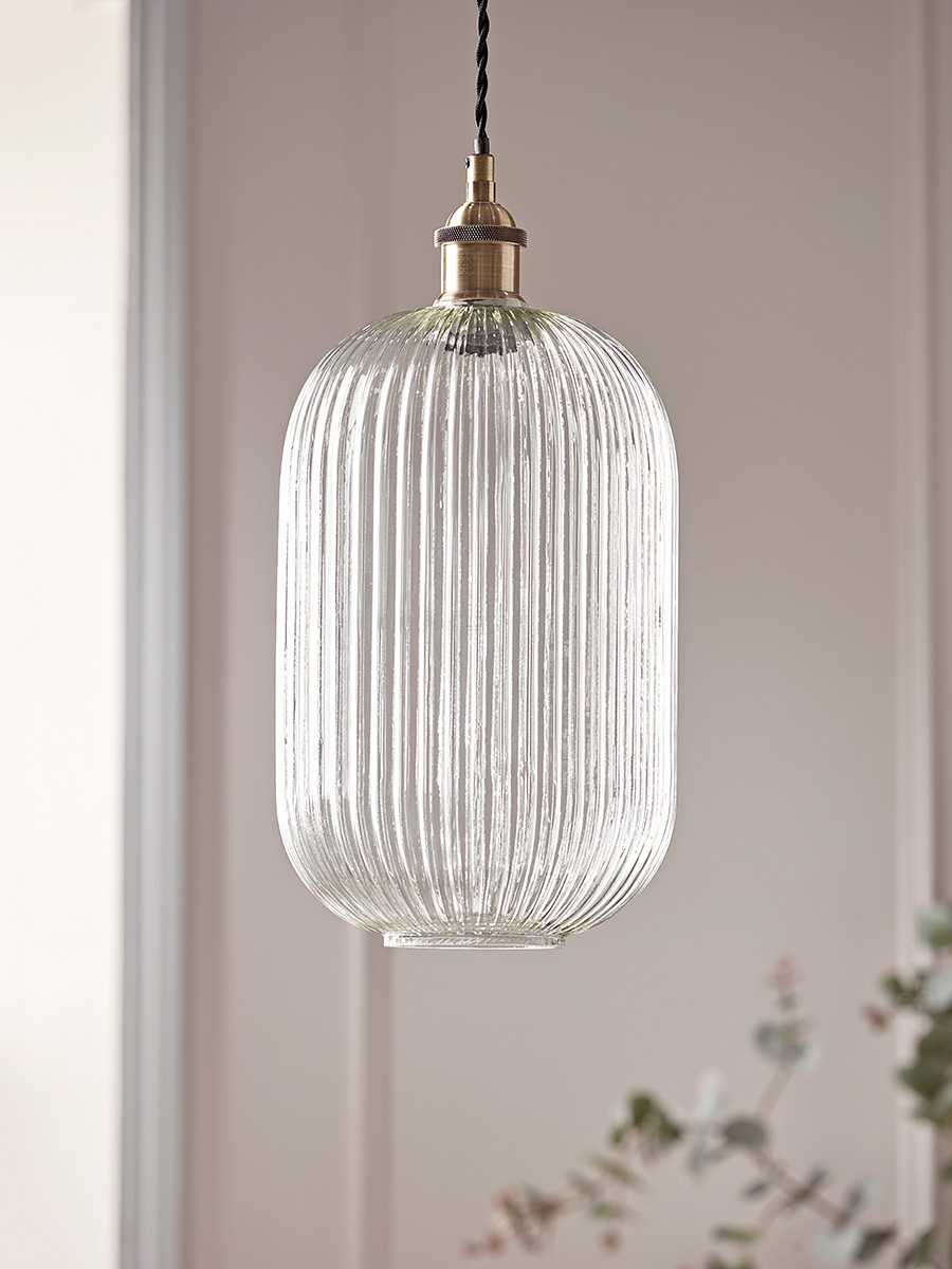 Ribbed hot sale glass light