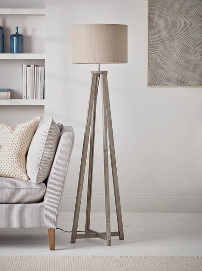 Grey Washed Floor Lamp