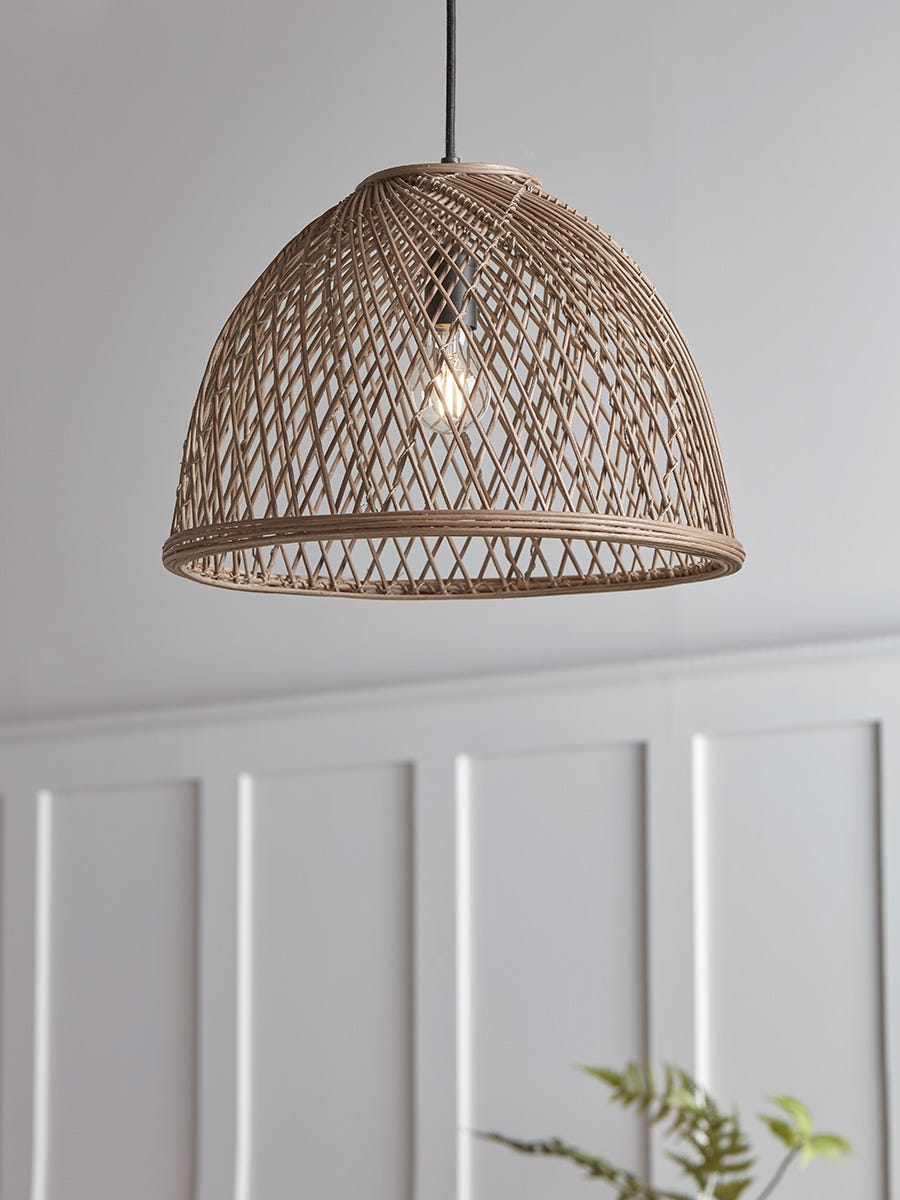 Rattan dome sales pendant light