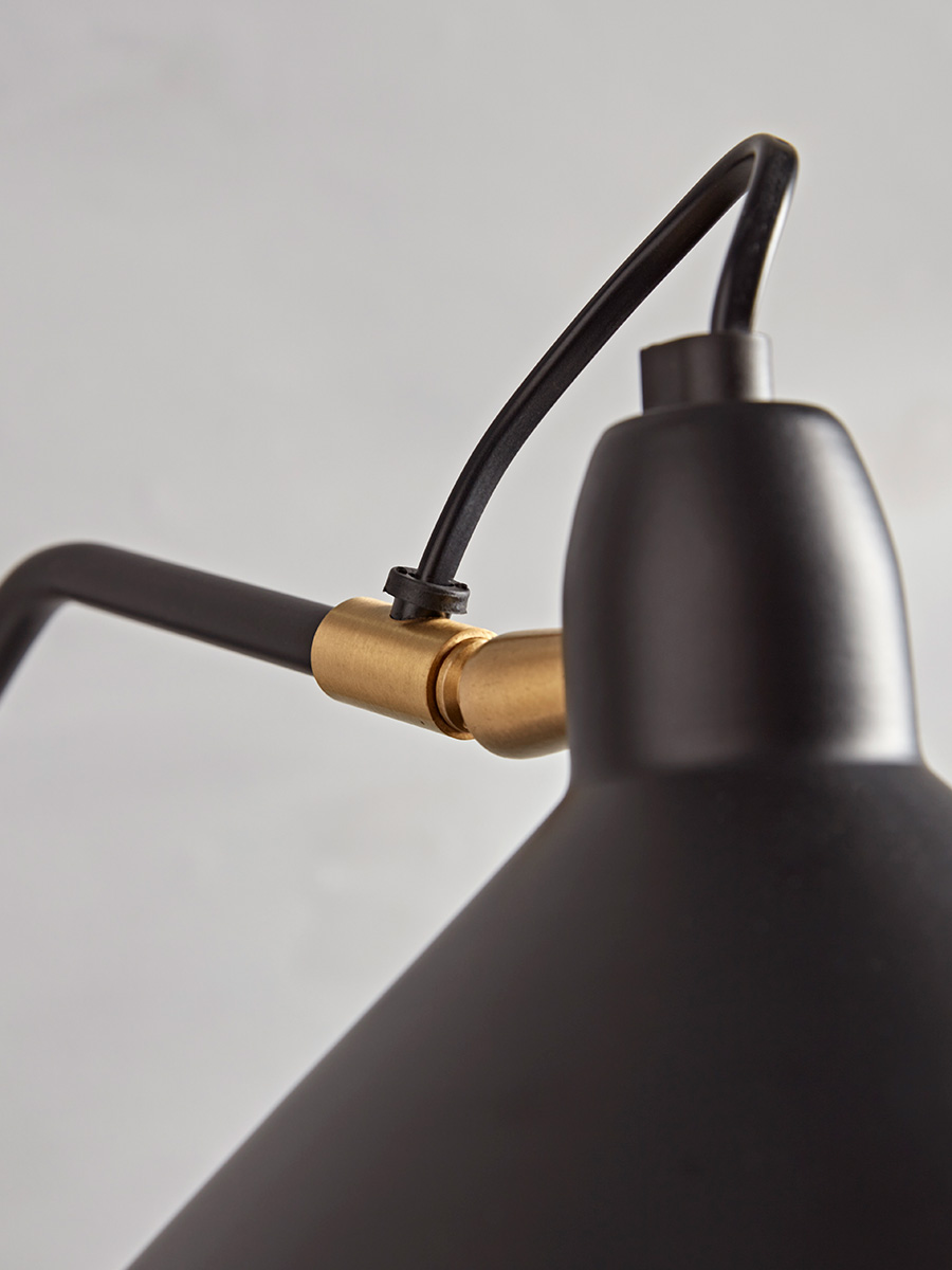 Product photograph of Black Brass Wall Light from Cox and Cox.