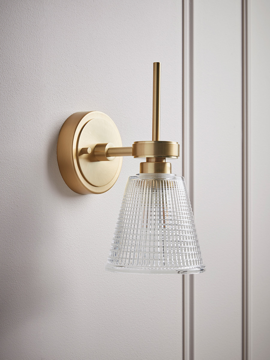 Product photograph of Textured Glass Wall Light from Cox and Cox.