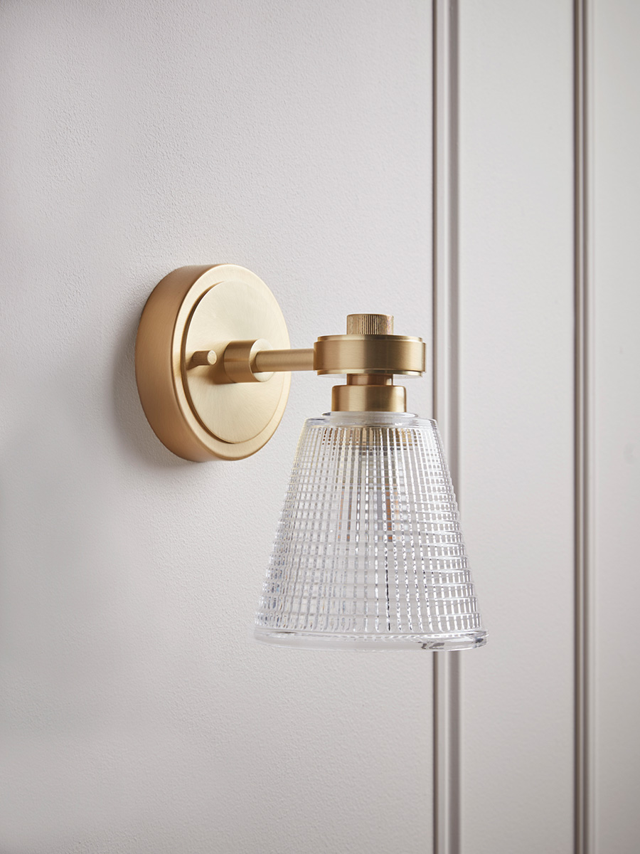 Product photograph of Textured Glass Wall Light from Cox and Cox