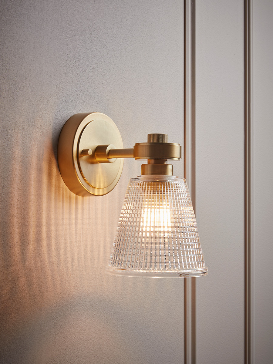 Product photograph of Textured Glass Wall Light from Cox and Cox.