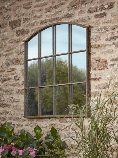 Outdoor Industrial Panelled Window Mirror