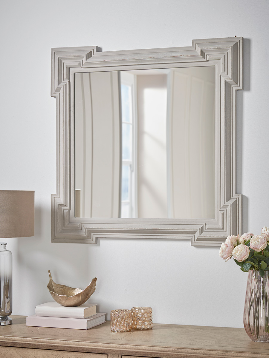 Product photograph of Laurel Square Mirror from Cox and Cox