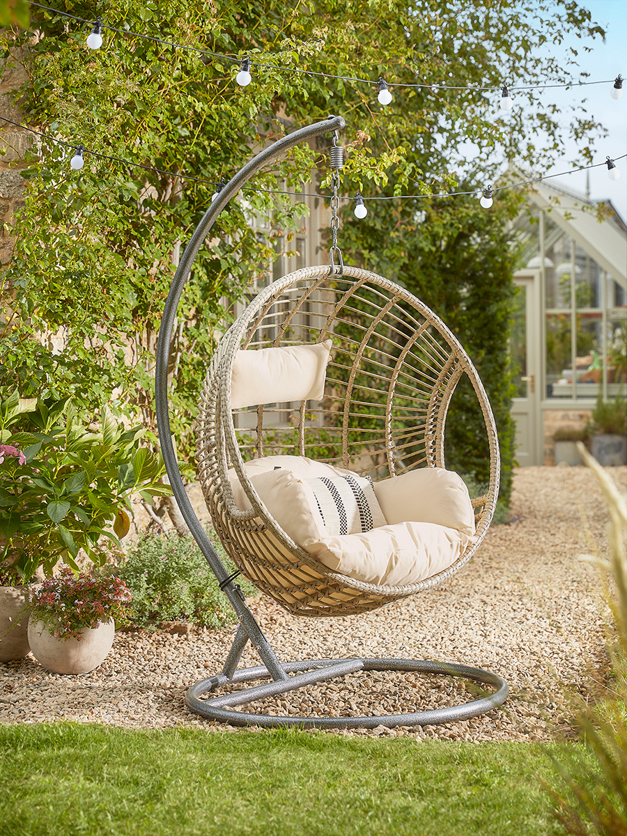 Garden swing chair grey on sale