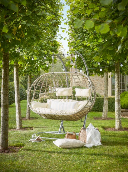 Indoor Outdoor Double Hanging Chair - Grey
