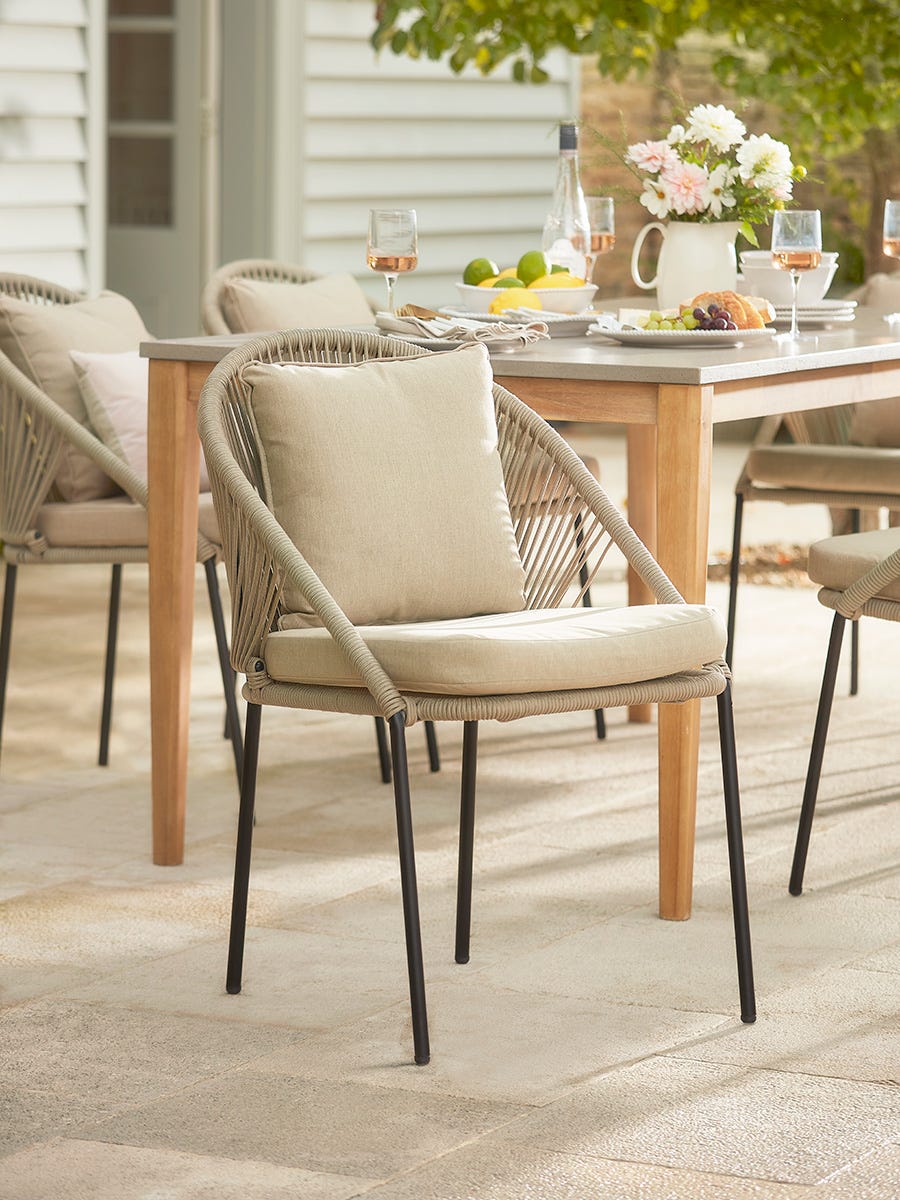 Product photograph of Two Thasos Dining Chairs - Natural from Cox and Cox