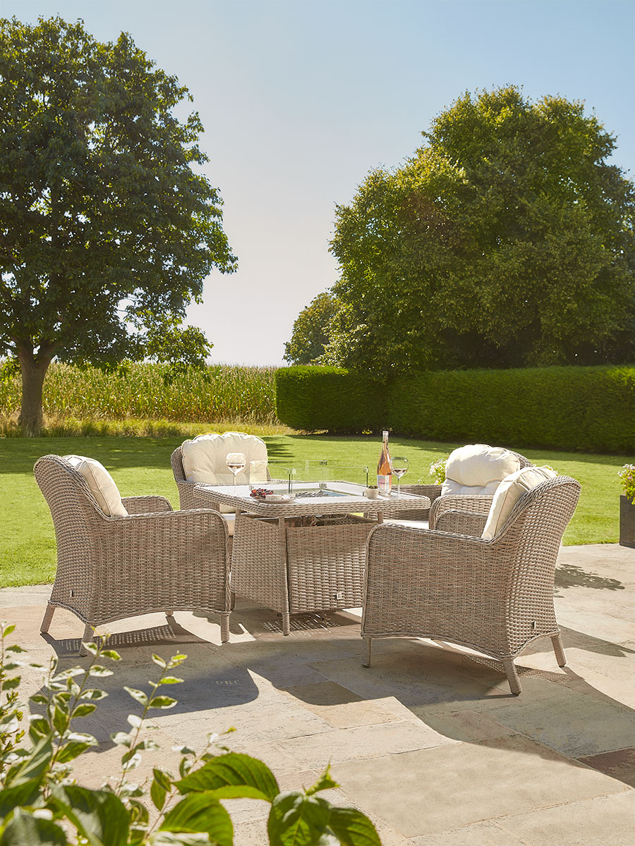 Product photograph of Hatfield Lounge Set With Firepit from Cox and Cox