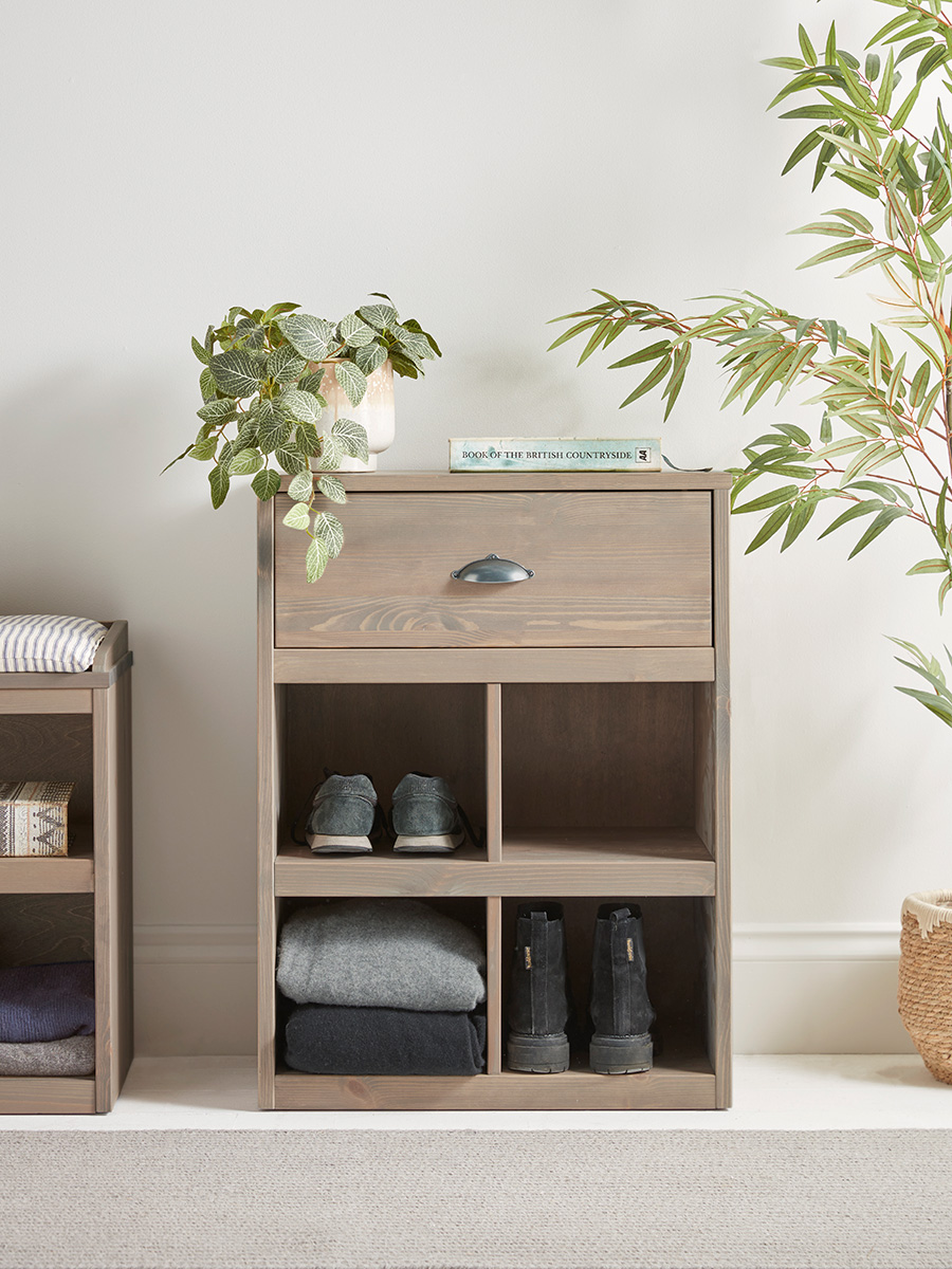 Photo of Greywashed pine small storage unit