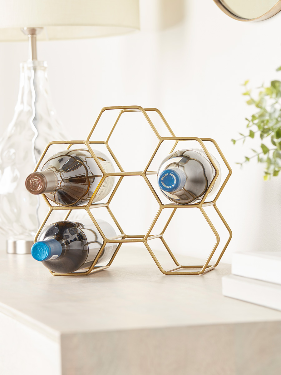 Gold wine rack top