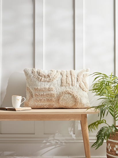 Cream & Natural Tufted Cushion