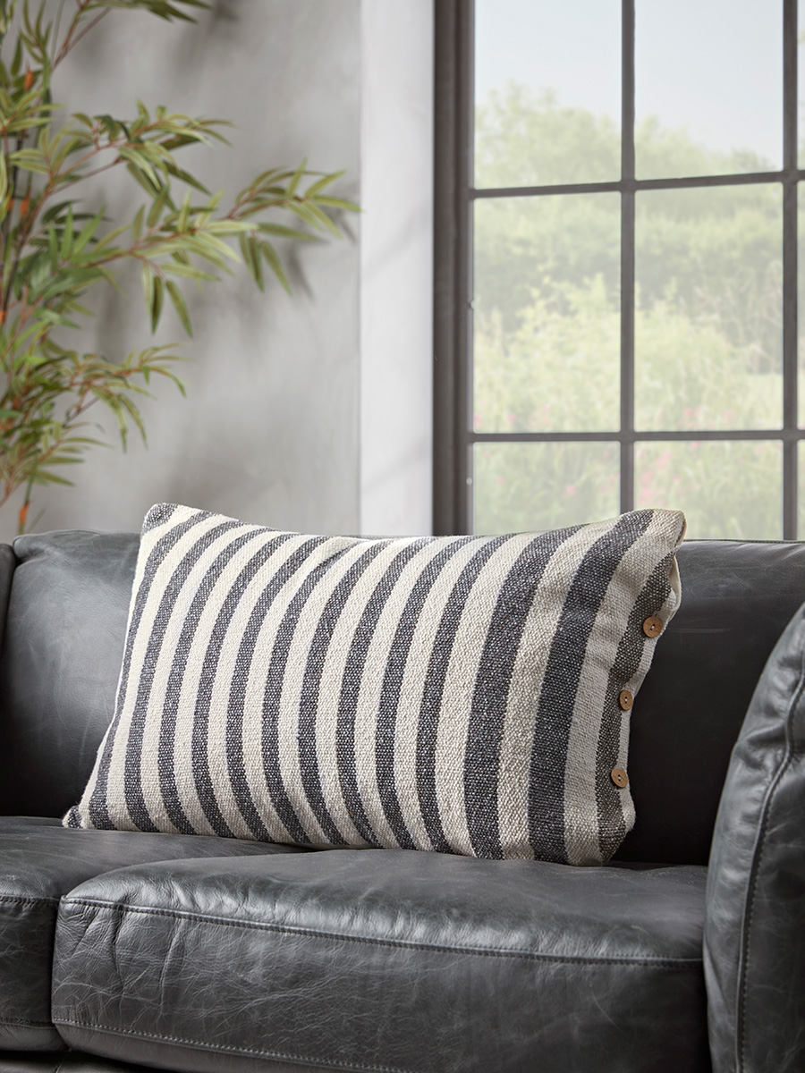 Monochrome Striped Cushion
