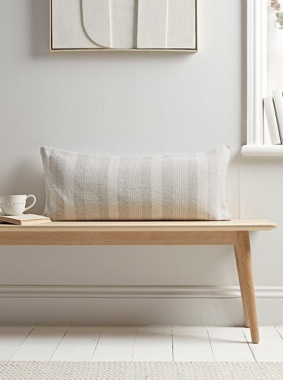 Stripe Organic Cotton Bolster Cushion - Natural