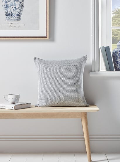 Blue and White Dash Cushion Cover