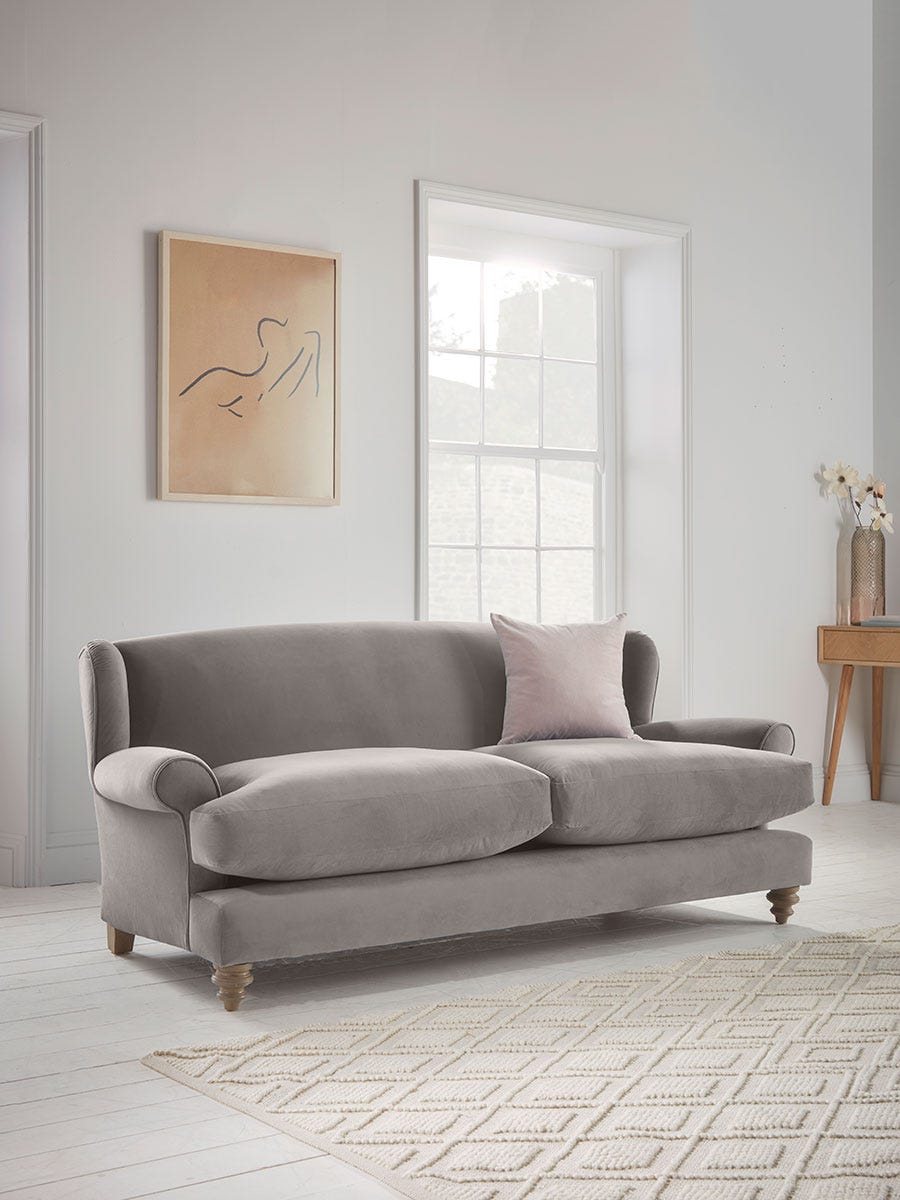 Photo of Rex three seater sofa - soft grey velvet