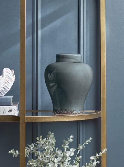 Blue Glazed Storage Jar