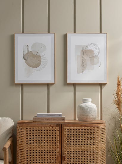 Two Abstract Neutral Framed Prints