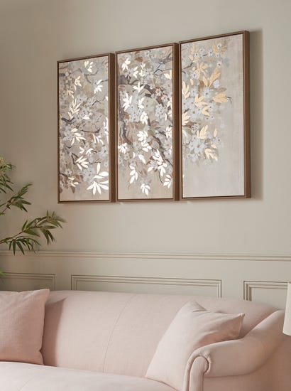 Three Textured Blossom Canvases