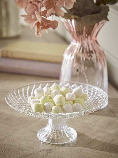 Textured Glass Cake Plate