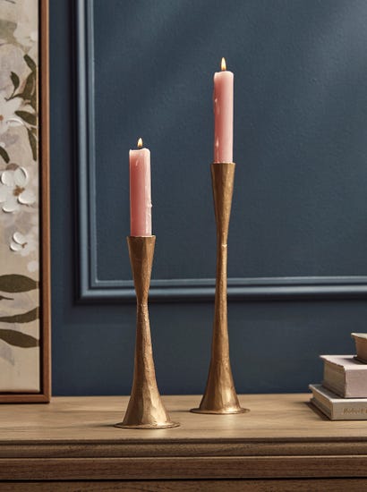 Brass Dinner Candle Holder - Short