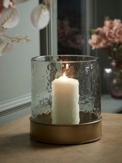 Textured Glass Candle Holder
